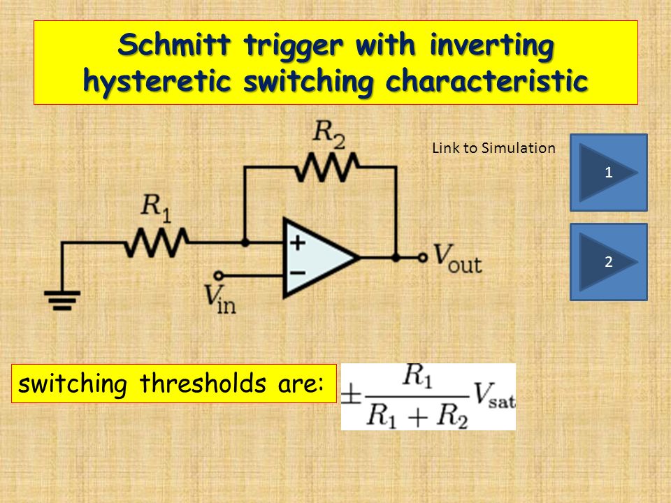 non investing schmitt trigger using op amp as comparator